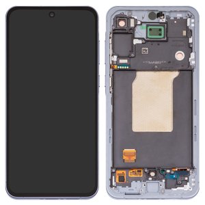 Дисплей для Samsung A556 Galaxy A55, блакитний, з рамкою, Original PRC , iceblue
