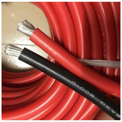 Провод в силиконовой изоляции 2AWG, 50 мм², 1 м, черный